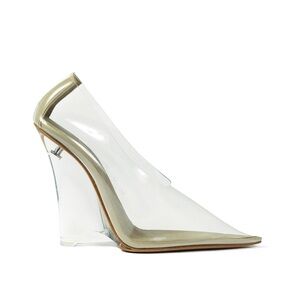 NEW! Yeezy Season 8 Clear Soft PVC Pointed Toe Wedge Pump